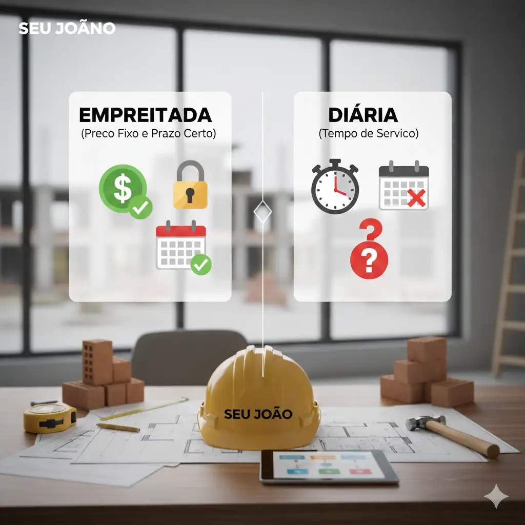 ⚖️ Empreitada vs. Diária: Qual a Melhor Forma de Contratar Mão de Obra para Sua Obra?